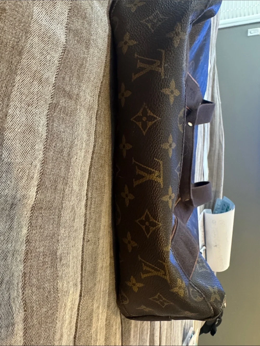 Louis Vuitton Monogram Canvas Brown Tote with Contrast Trim